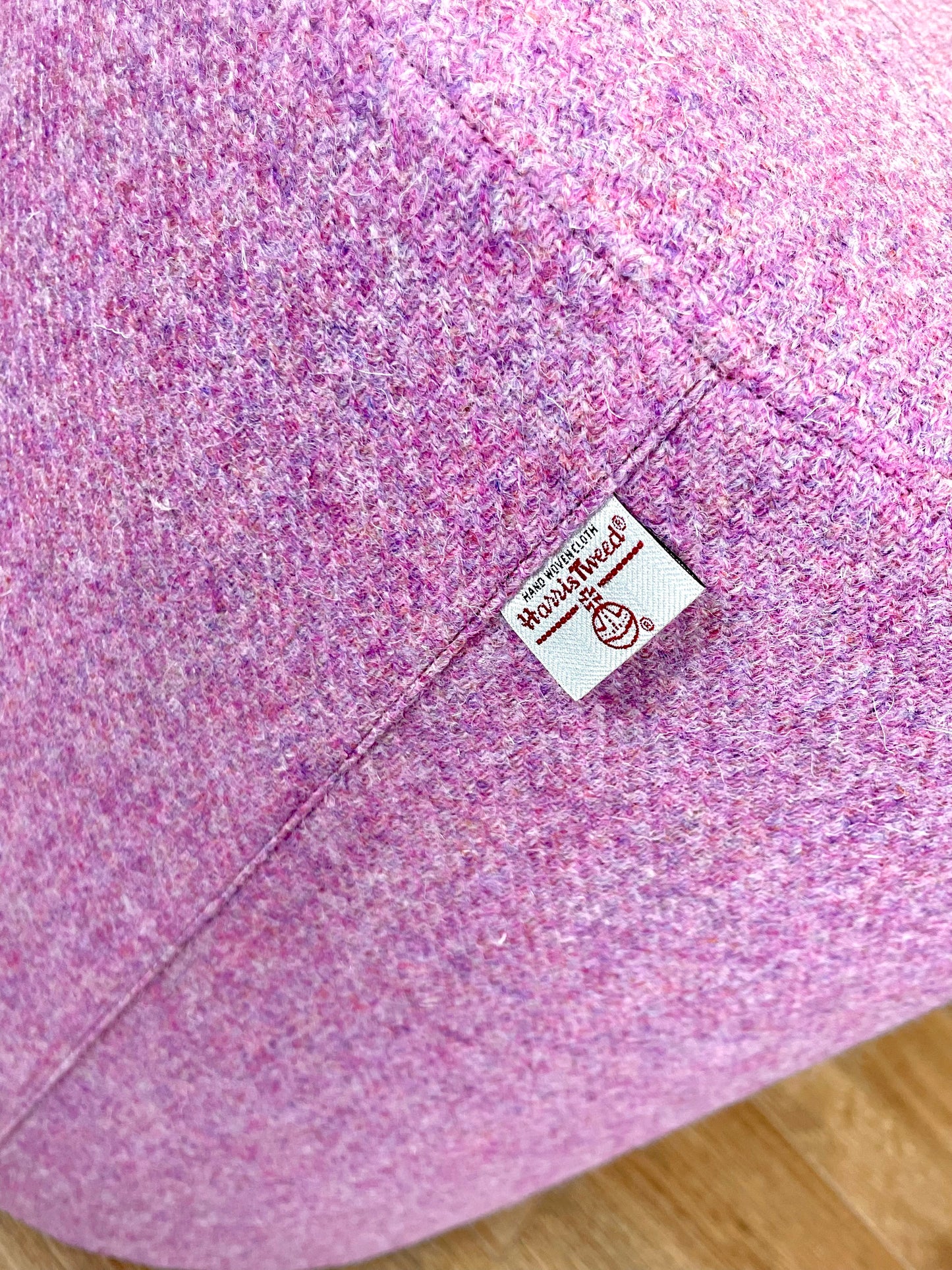 Large Pink Lilac Harris Tweed Chunky Stool / Footstool