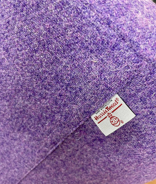 Large Purple Harris Tweed Chunky Stool / Footstool