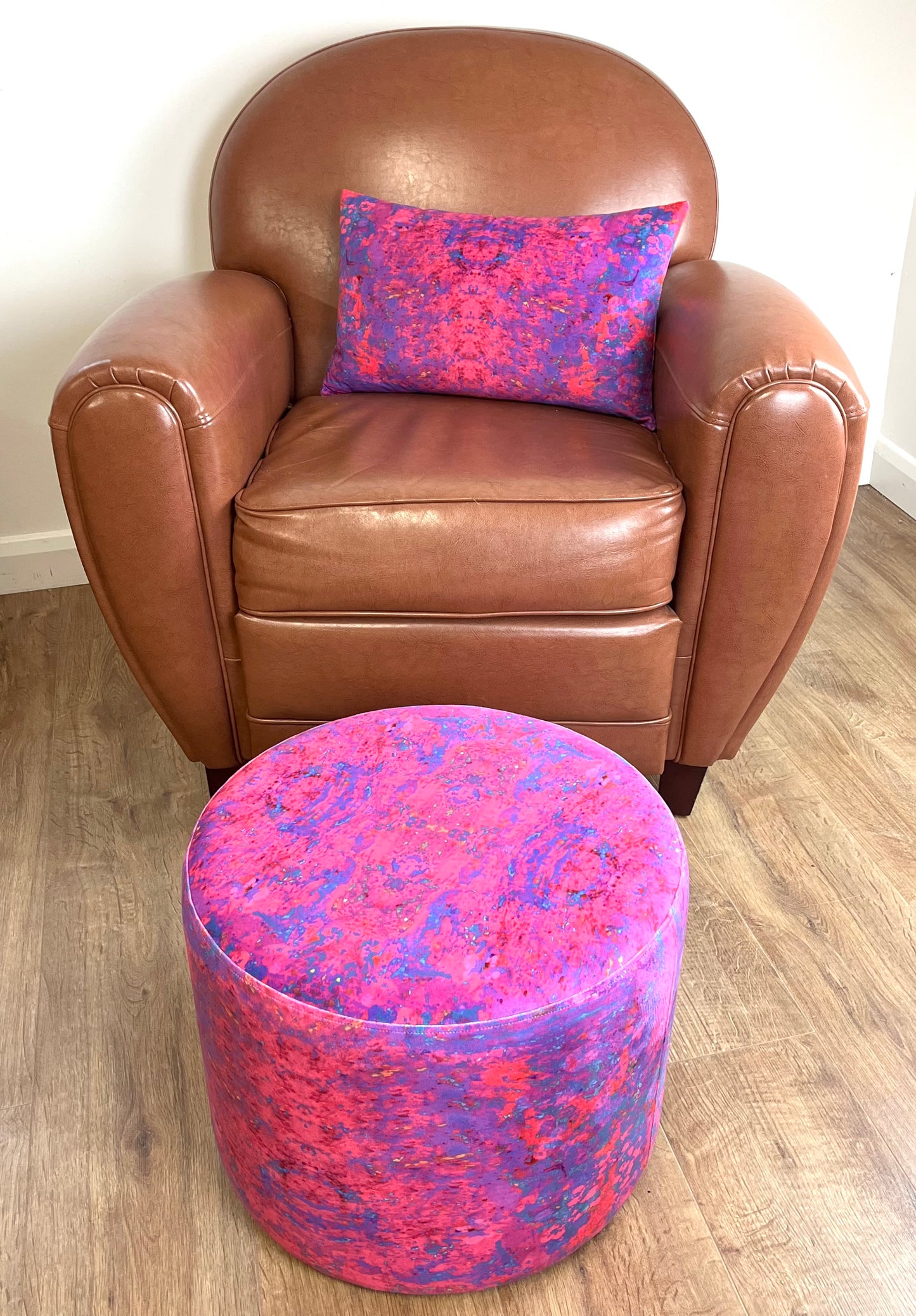 Pink Explosion Velvet Handmade Cushion 20"x12"
