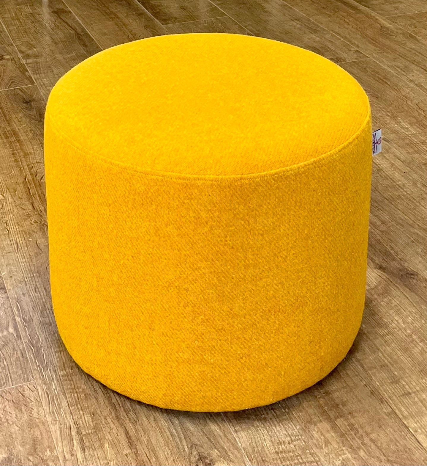 Yellow Harris Tweed Floating Footstool