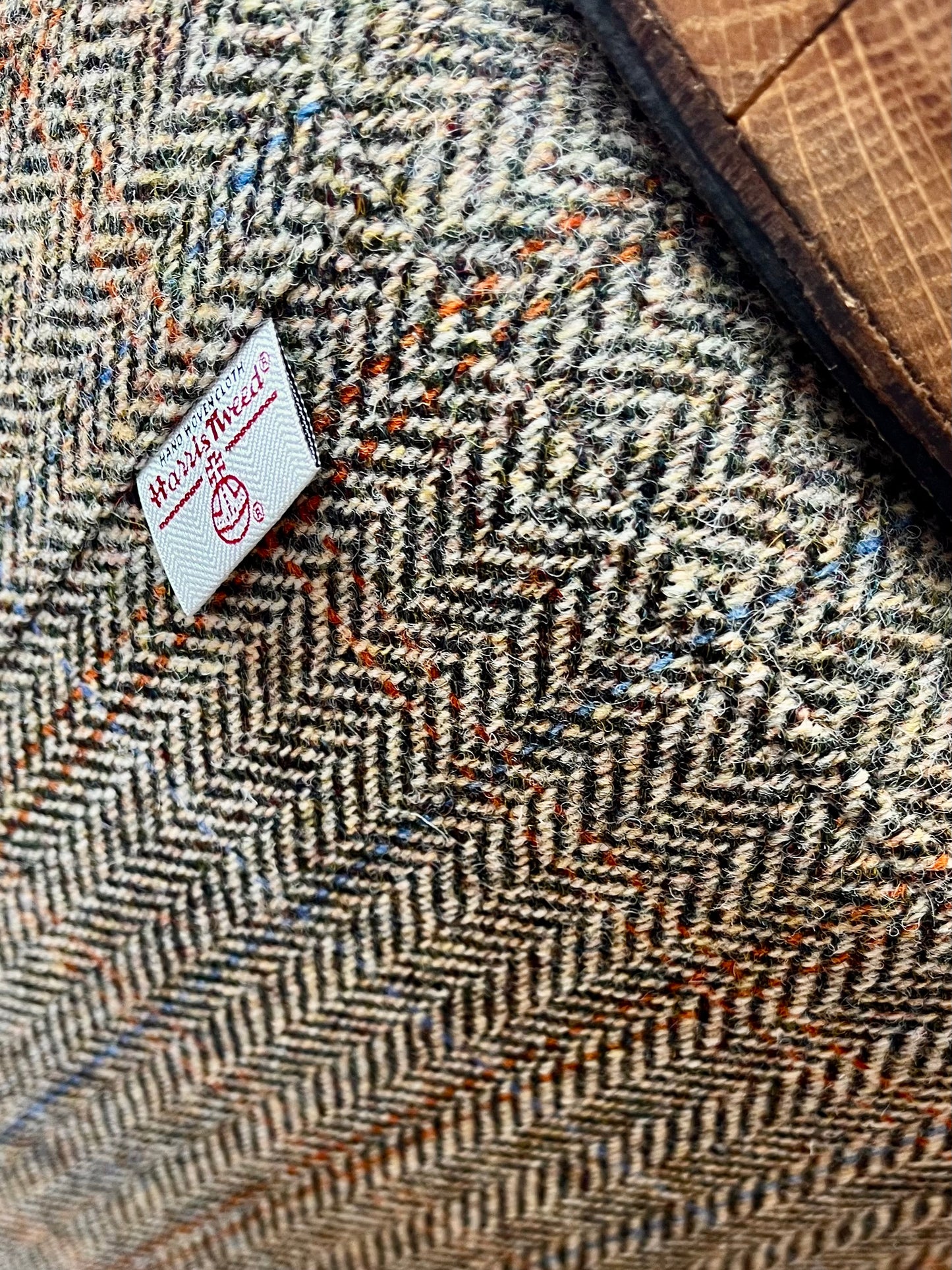 Jura Oak Whisky Barrel Top Harris Tweed 'Wee Dram' Table Footstool