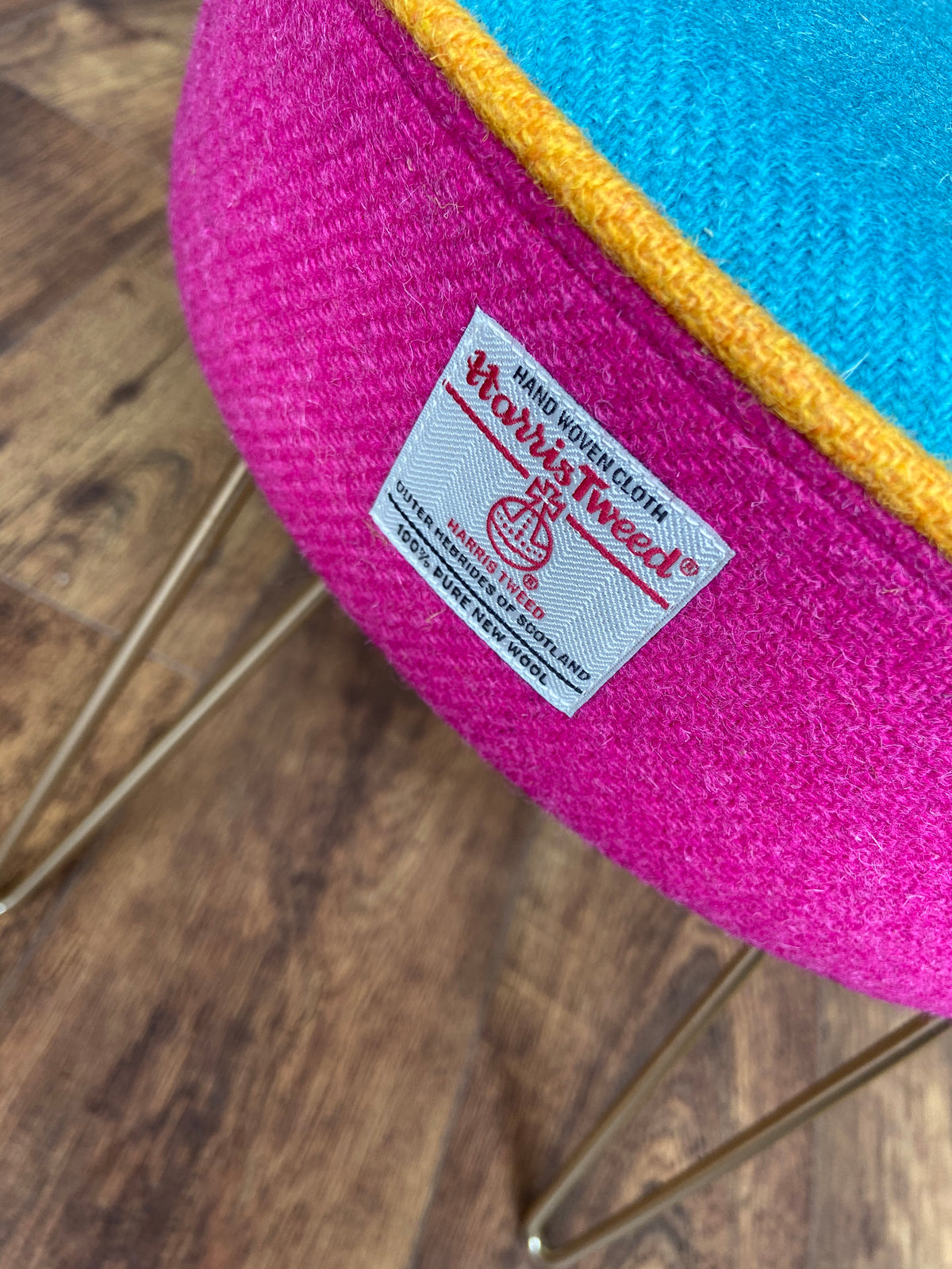 Rainbow Harris Tweed Hairpin Stool