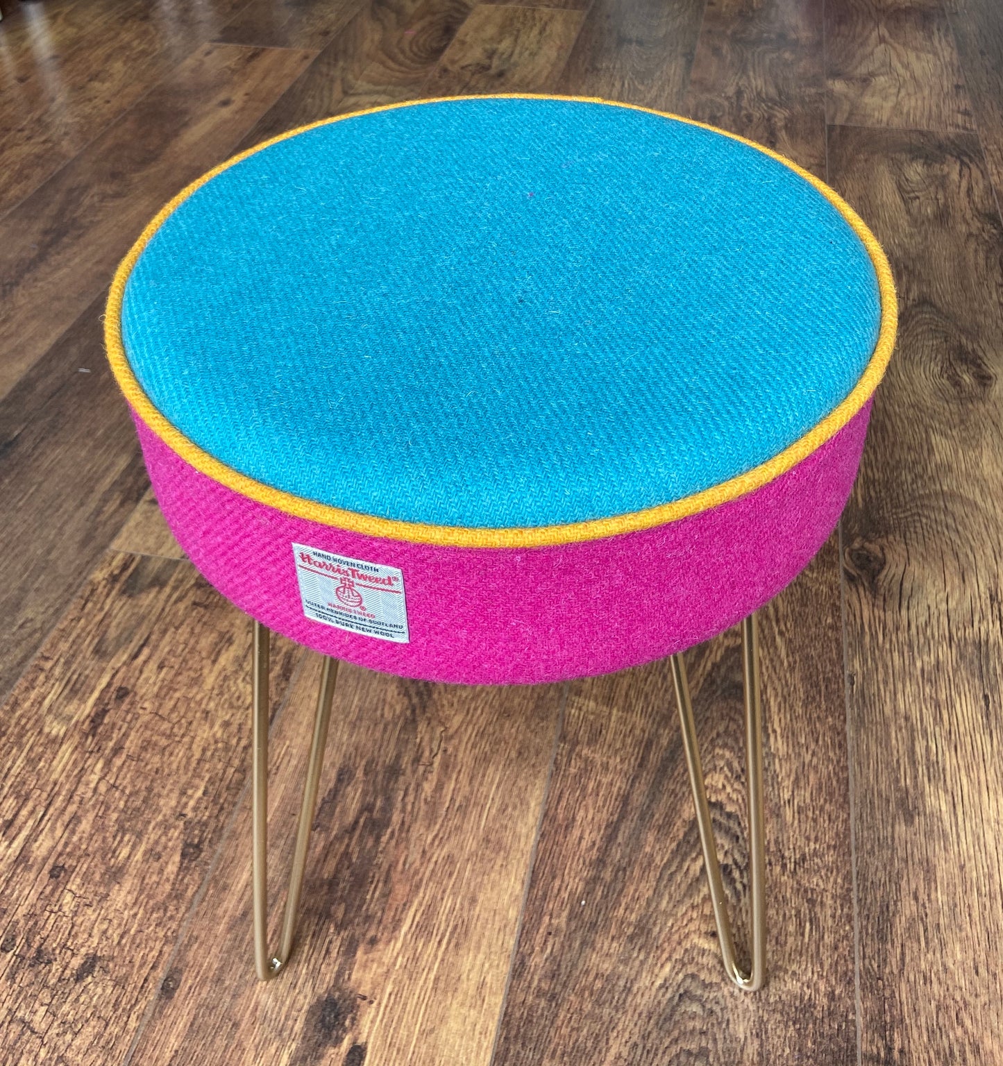 Rainbow Harris Tweed Hairpin Stool