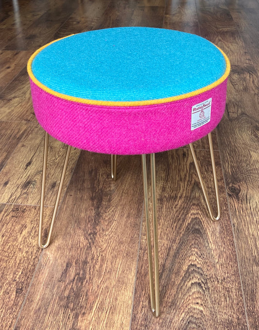 Rainbow Harris Tweed Hairpin Stool