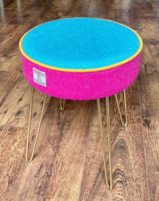 Rainbow Harris Tweed Hairpin Stool