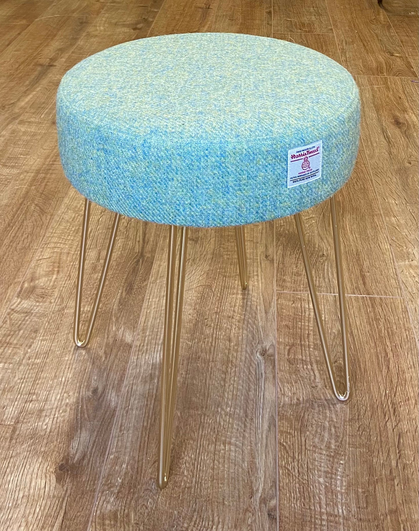 Light Green Harris Tweed Hairpin Stool