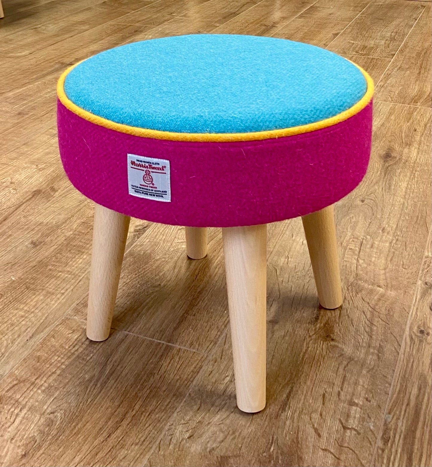 Small Harris Tweed Rainbow Footstool