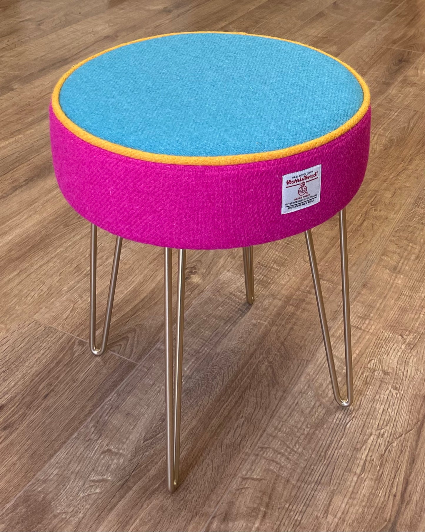 Rainbow Harris Tweed Hairpin Stool