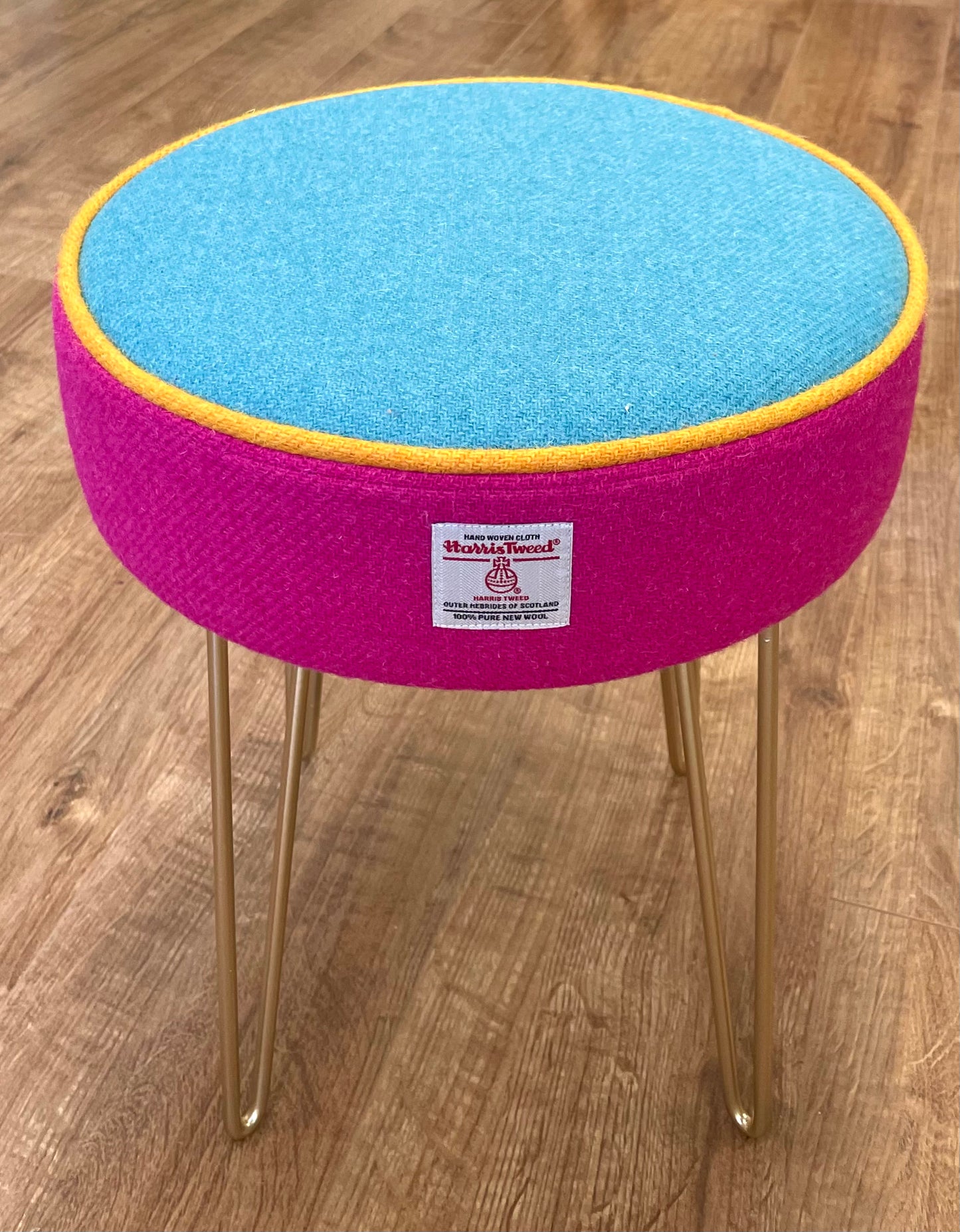 Rainbow Harris Tweed Hairpin Stool
