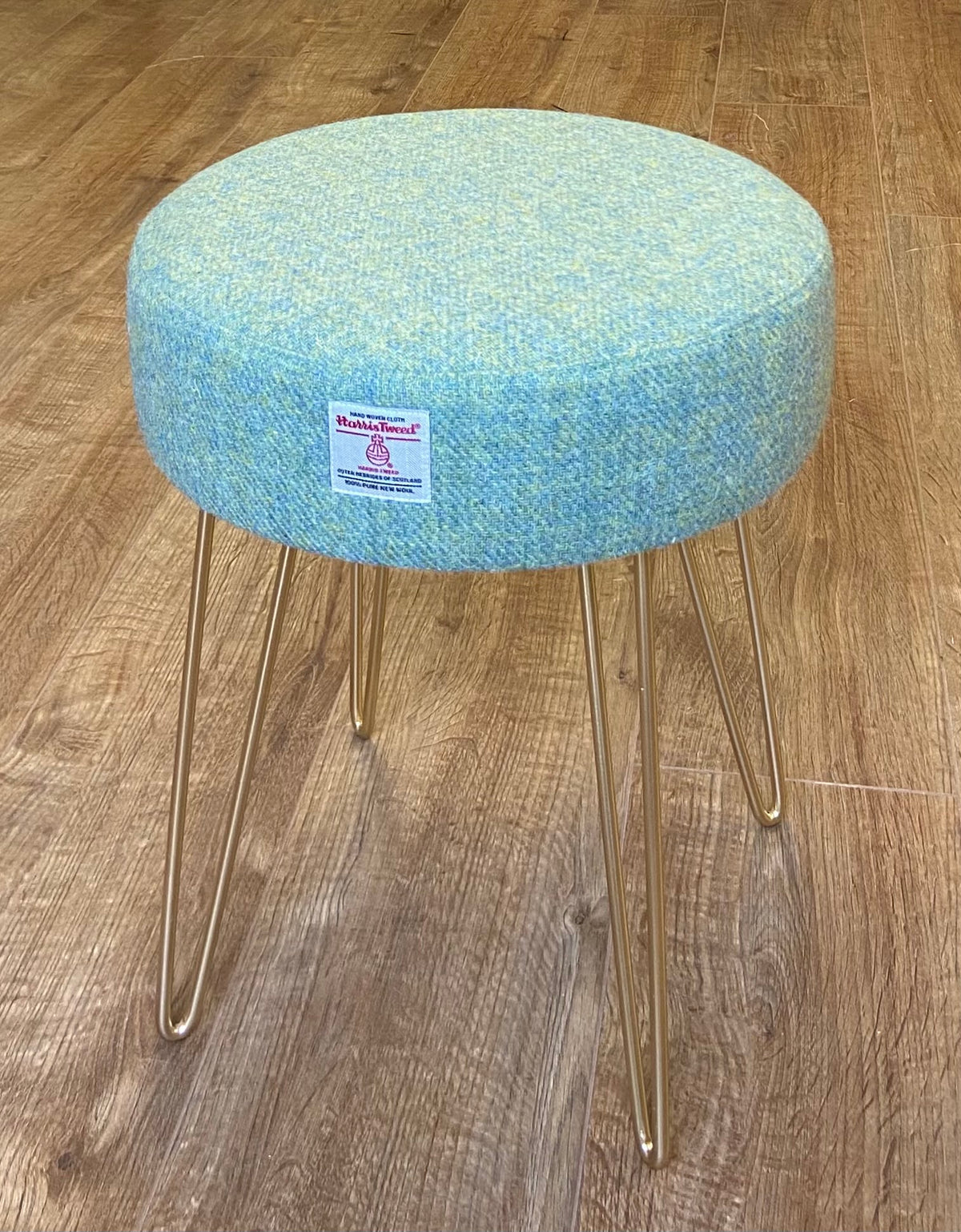 Light Green Harris Tweed Hairpin Stool