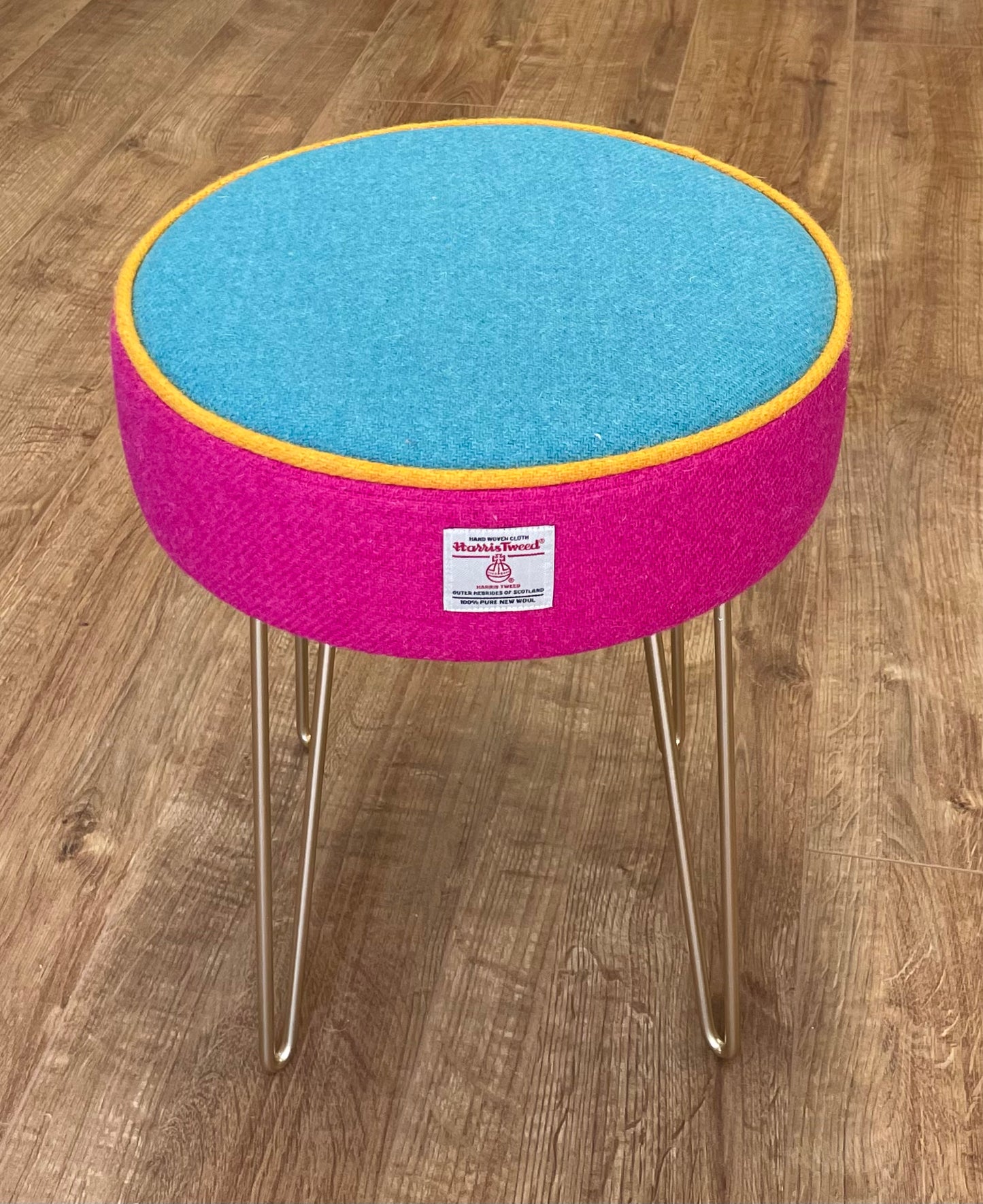 Rainbow Harris Tweed Hairpin Stool