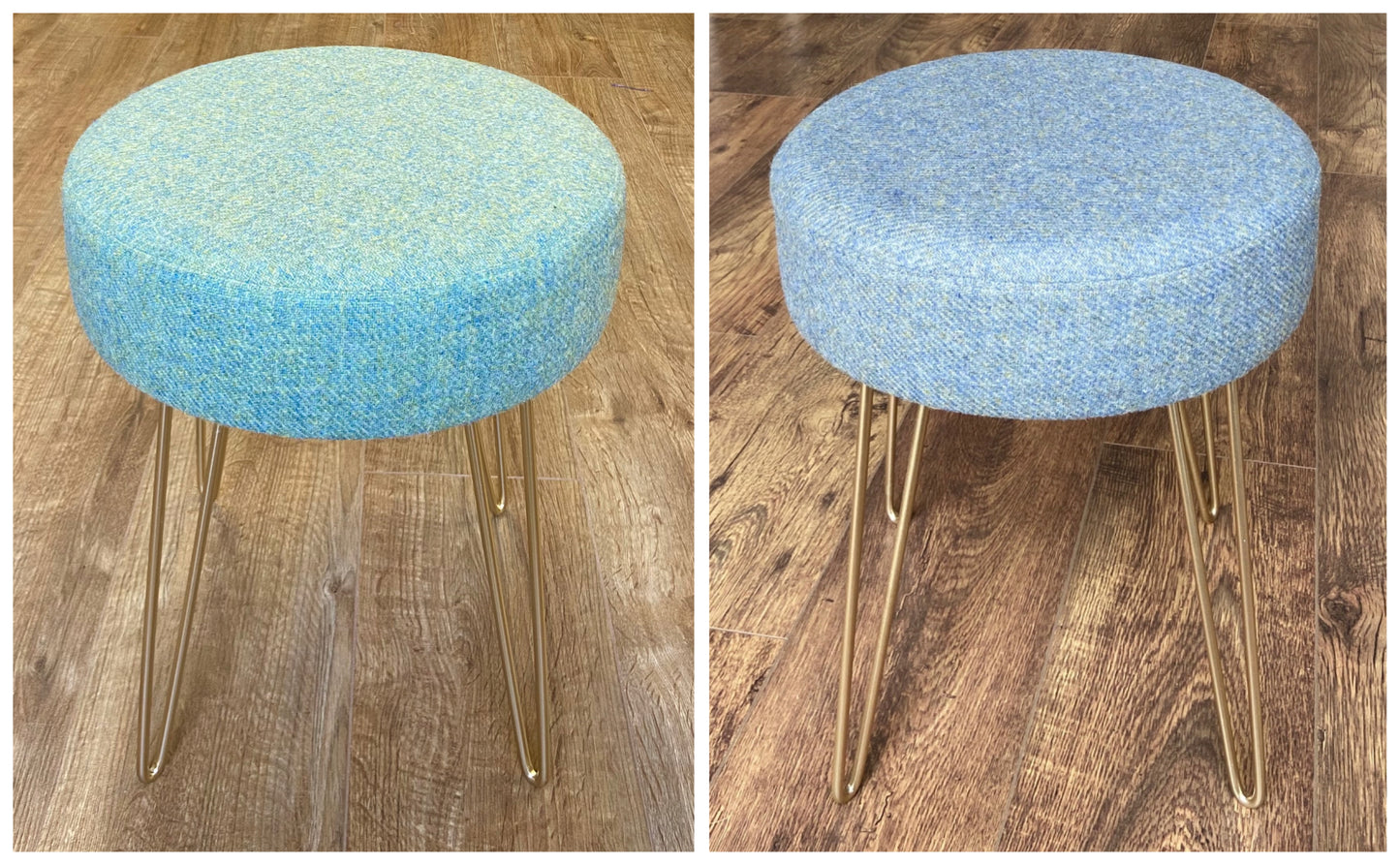 Light Green Harris Tweed Hairpin Stool