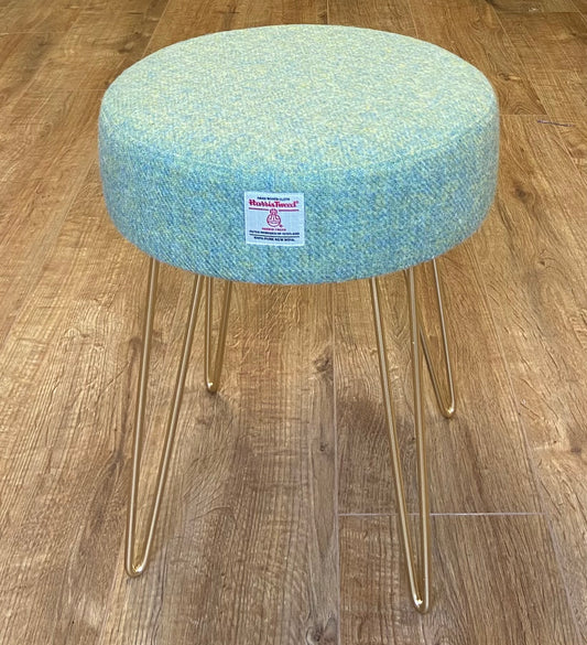 Light Green Harris Tweed Hairpin Stool