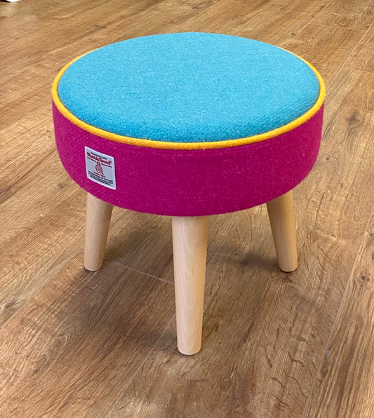 Small Harris Tweed Rainbow Footstool