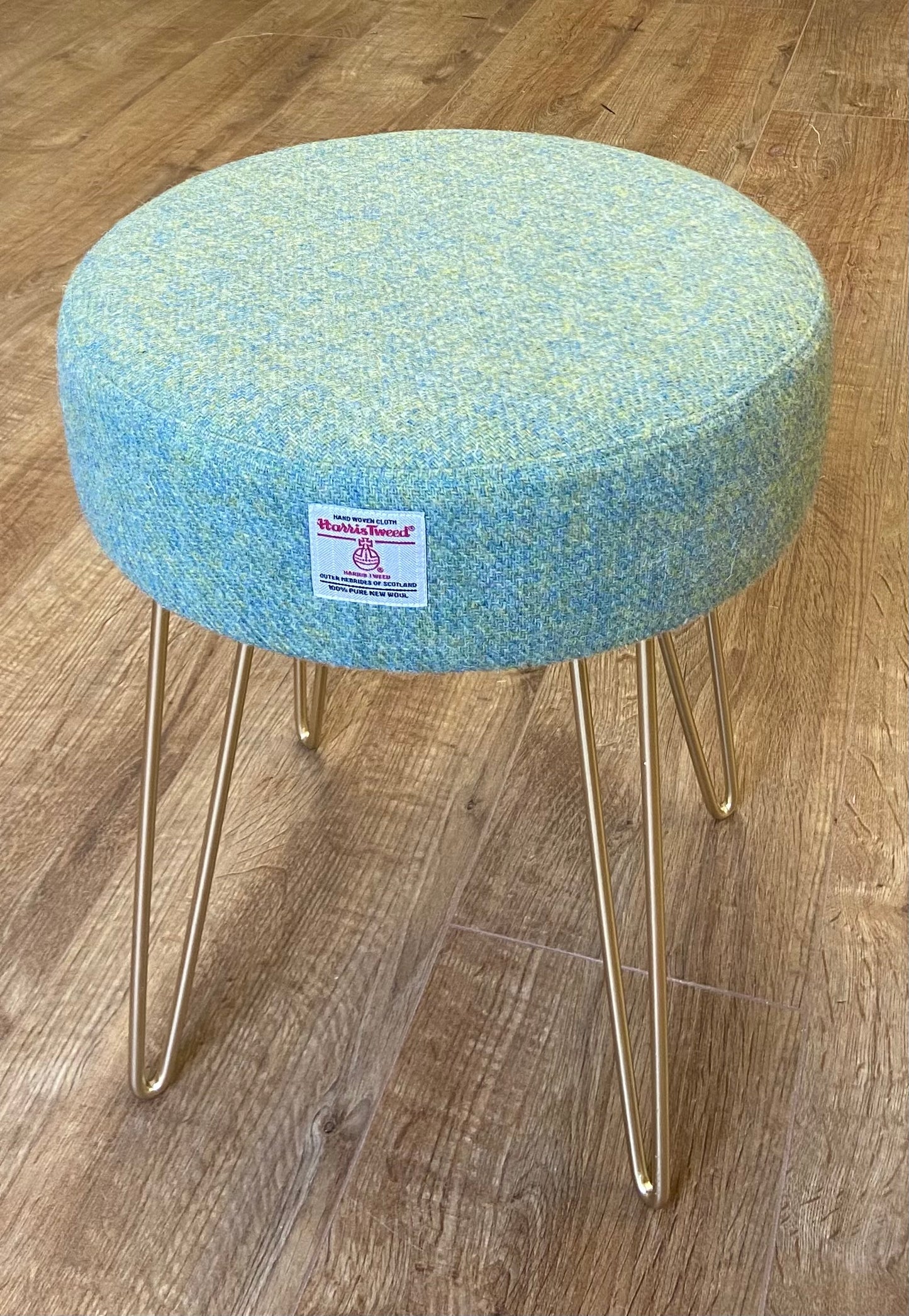 Light Green Harris Tweed Hairpin Stool