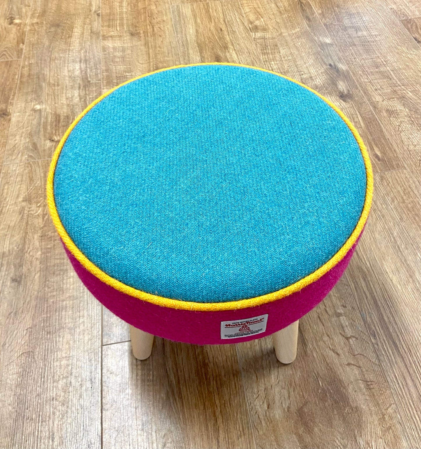 Small Harris Tweed Rainbow Footstool