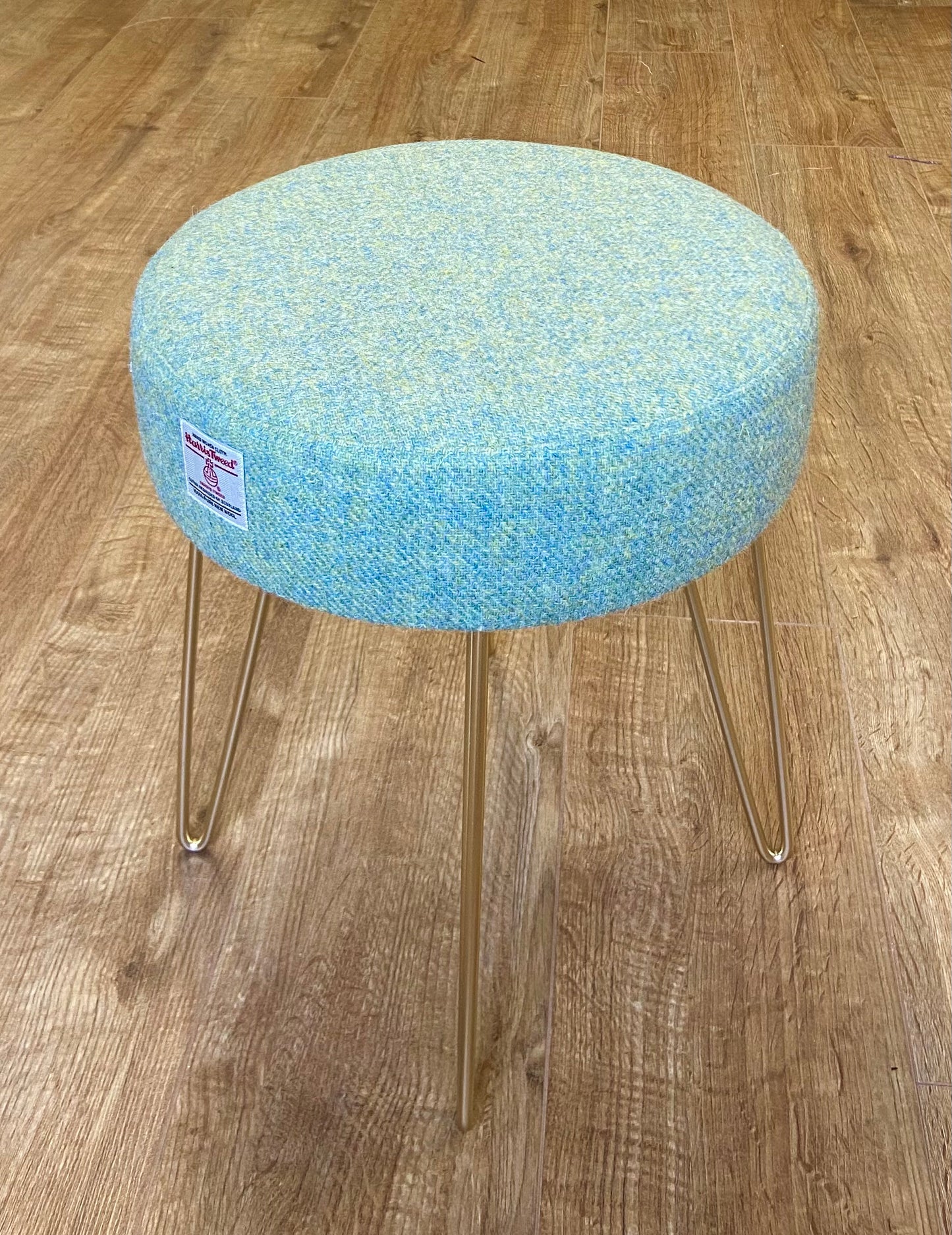 Light Green Harris Tweed Hairpin Stool