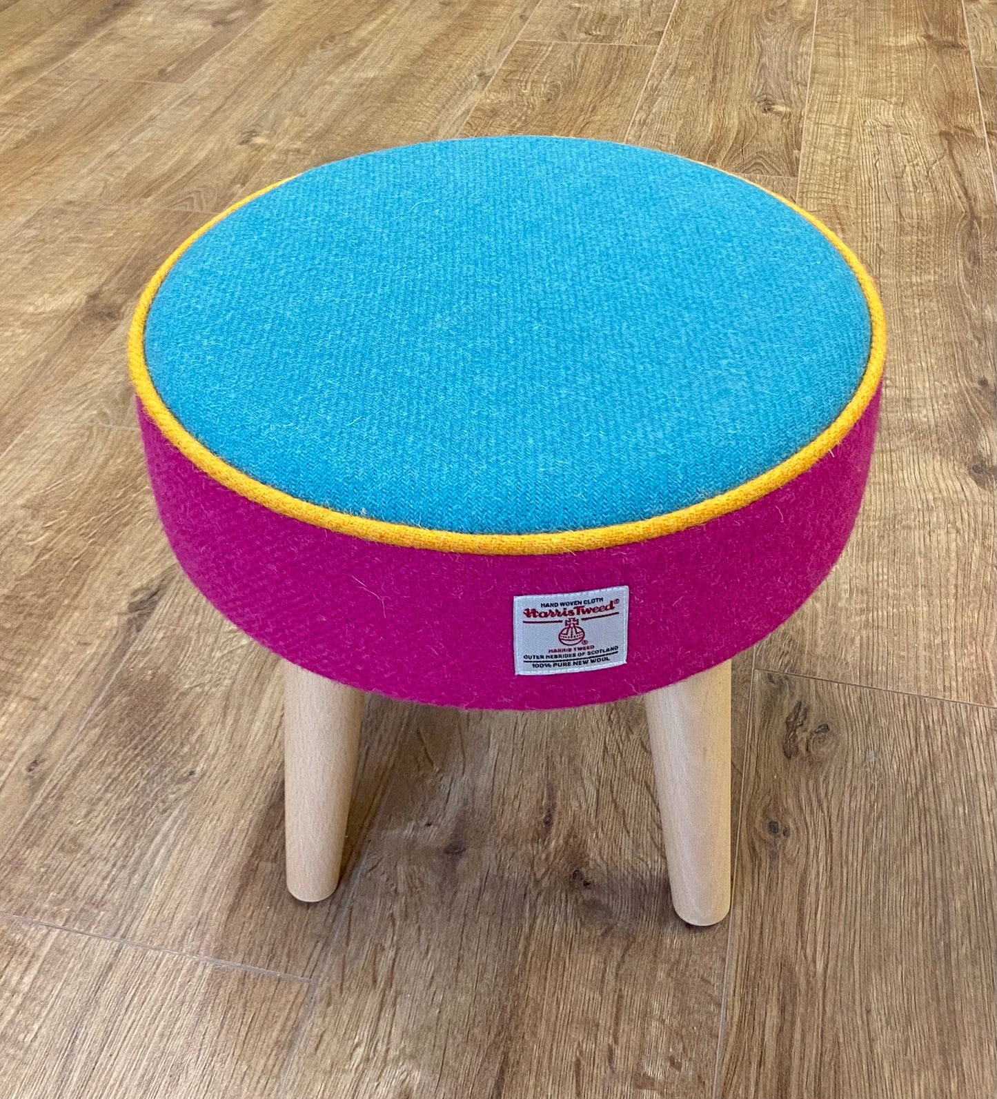 Small Harris Tweed Rainbow Footstool