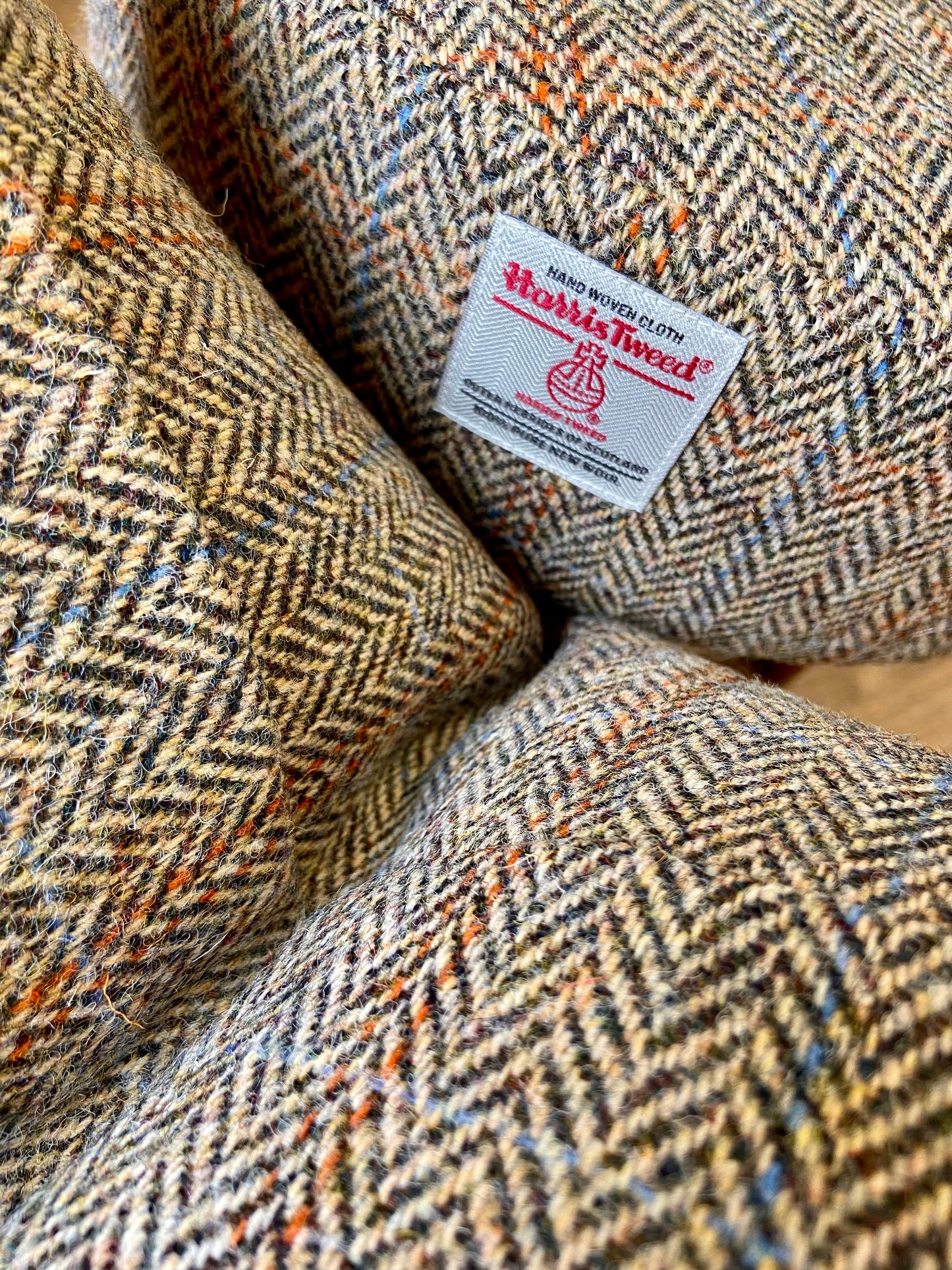 Harris Tweed Overcheck Herringbone Small Footstool