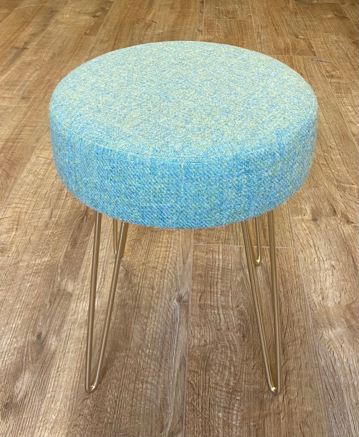 Light Green Harris Tweed Hairpin Stool